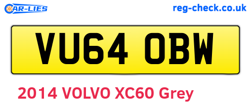VU64OBW are the vehicle registration plates.