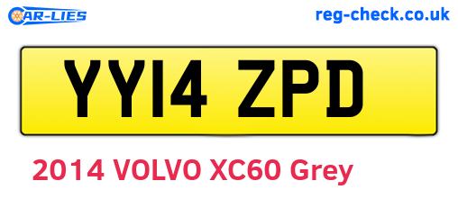 YY14ZPD are the vehicle registration plates.