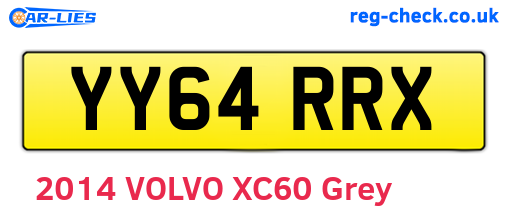 YY64RRX are the vehicle registration plates.
