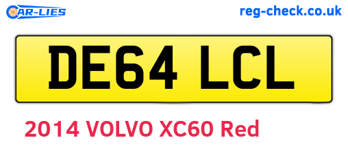 DE64LCL are the vehicle registration plates.