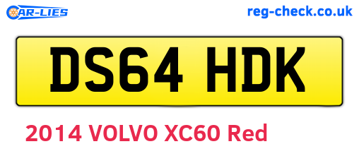 DS64HDK are the vehicle registration plates.