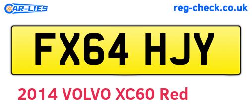 FX64HJY are the vehicle registration plates.