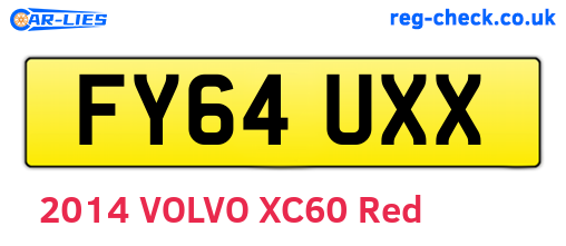 FY64UXX are the vehicle registration plates.
