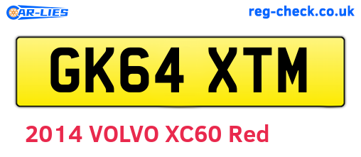 GK64XTM are the vehicle registration plates.