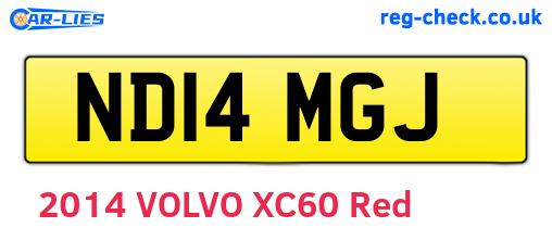 ND14MGJ are the vehicle registration plates.