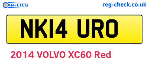 NK14URO are the vehicle registration plates.
