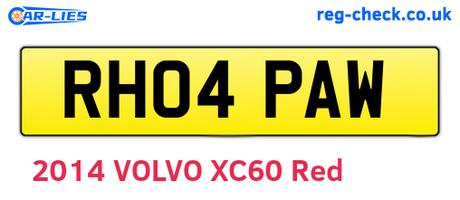 RH04PAW are the vehicle registration plates.