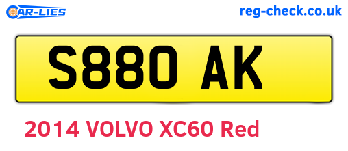 S88OAK are the vehicle registration plates.
