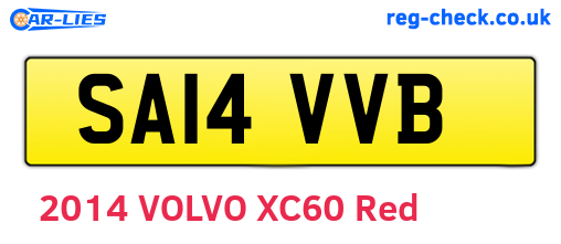 SA14VVB are the vehicle registration plates.