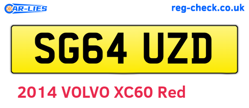 SG64UZD are the vehicle registration plates.
