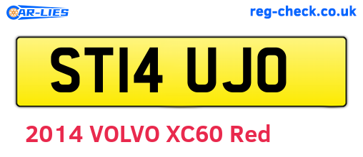 ST14UJO are the vehicle registration plates.