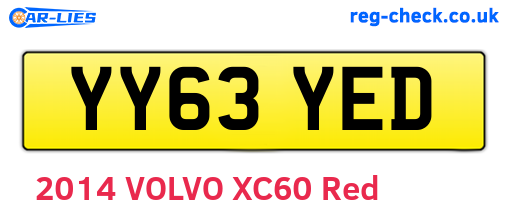 YY63YED are the vehicle registration plates.