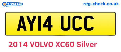 AY14UCC are the vehicle registration plates.