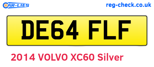 DE64FLF are the vehicle registration plates.