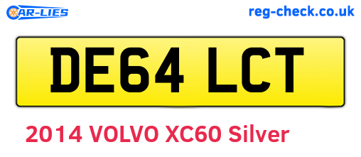 DE64LCT are the vehicle registration plates.