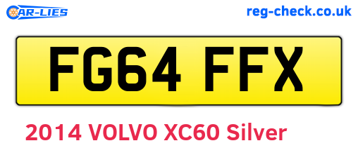 FG64FFX are the vehicle registration plates.