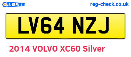 LV64NZJ are the vehicle registration plates.