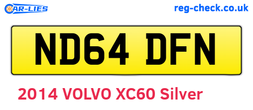 ND64DFN are the vehicle registration plates.