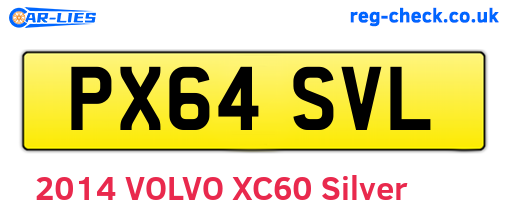 PX64SVL are the vehicle registration plates.