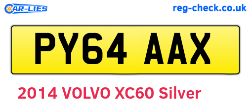 PY64AAX are the vehicle registration plates.