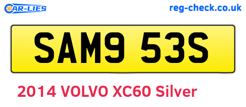 SAM953S are the vehicle registration plates.