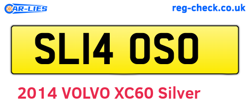 SL14OSO are the vehicle registration plates.