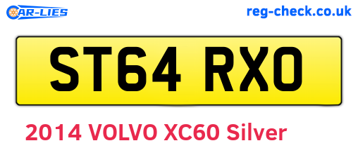 ST64RXO are the vehicle registration plates.