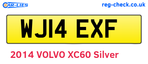 WJ14EXF are the vehicle registration plates.