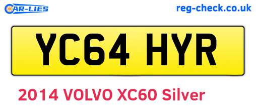 YC64HYR are the vehicle registration plates.