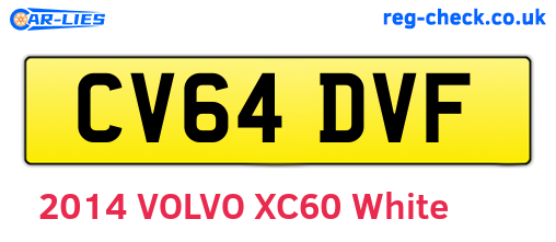 CV64DVF are the vehicle registration plates.