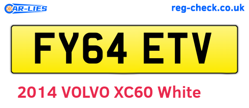 FY64ETV are the vehicle registration plates.