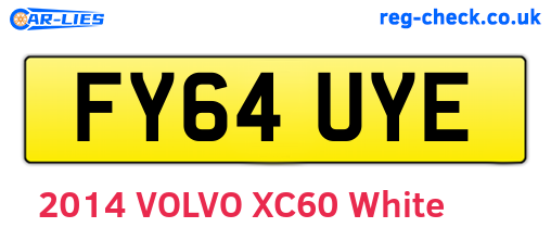 FY64UYE are the vehicle registration plates.