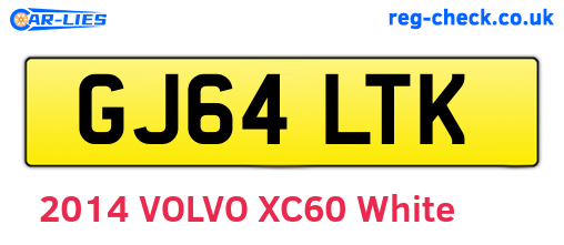 GJ64LTK are the vehicle registration plates.