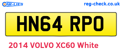 HN64RPO are the vehicle registration plates.