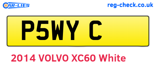 P5WYC are the vehicle registration plates.
