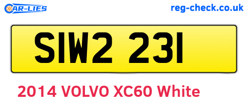 SIW2231 are the vehicle registration plates.