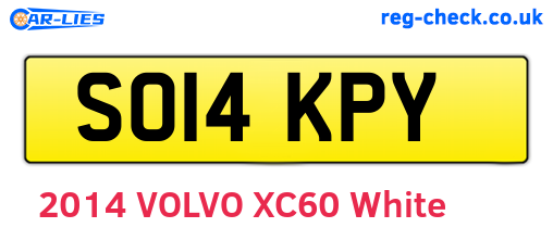 SO14KPY are the vehicle registration plates.