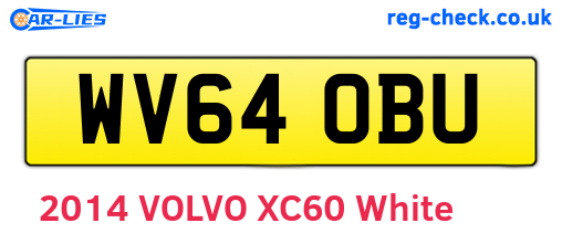 WV64OBU are the vehicle registration plates.