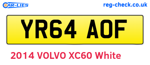 YR64AOF are the vehicle registration plates.