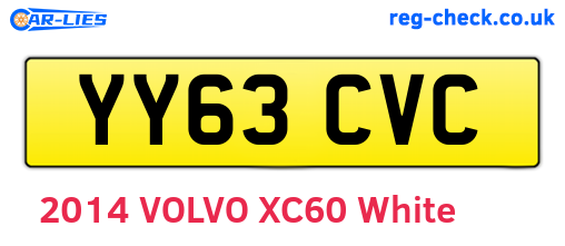 YY63CVC are the vehicle registration plates.
