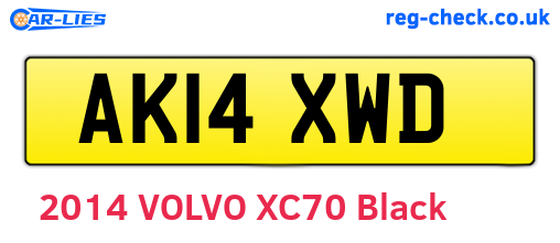 AK14XWD are the vehicle registration plates.