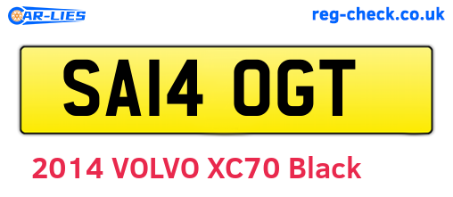 SA14OGT are the vehicle registration plates.