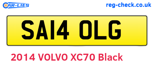 SA14OLG are the vehicle registration plates.