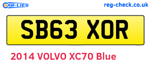 SB63XOR are the vehicle registration plates.