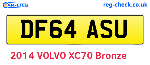 DF64ASU are the vehicle registration plates.