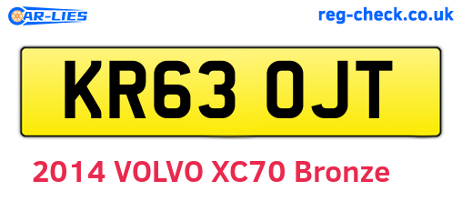 KR63OJT are the vehicle registration plates.