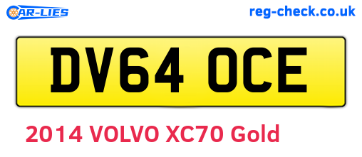 DV64OCE are the vehicle registration plates.