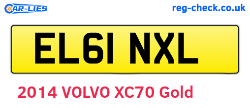 EL61NXL are the vehicle registration plates.