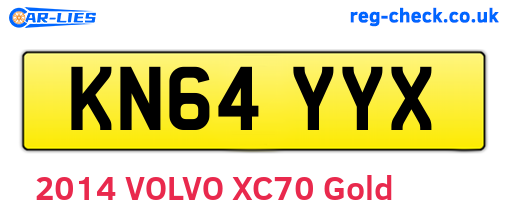 KN64YYX are the vehicle registration plates.