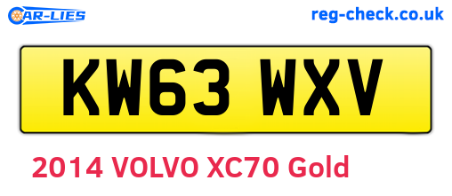 KW63WXV are the vehicle registration plates.